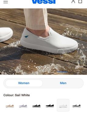 Vessi Women boardwalk White Slip-On Waterproof Knit Shoe